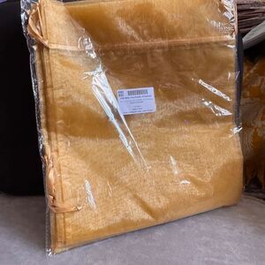 40 Pk 12x14 Old Gold Large Sheer Organza Bags Wedding Xmas Wrapping Ribbon NWT